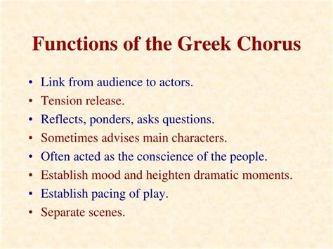 What Functions Does the Chorus Serve in a Typical Ancient Greek Play? A Detailed Analysis